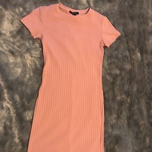 Light pink bodycon T-shirt dress